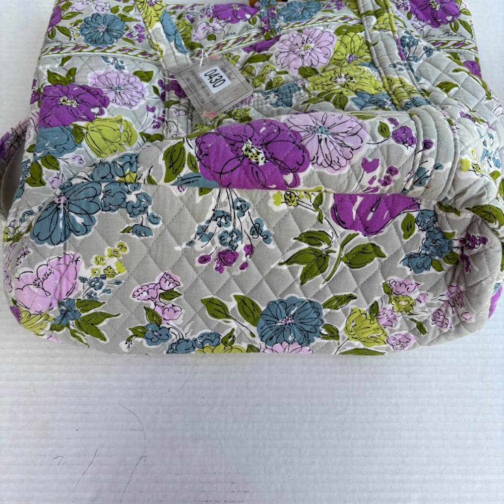 Vera Bradley Watercolor Retires Quilted Cotton Floral Tote Bag Shoulder Bag - Picture 2 of 11
